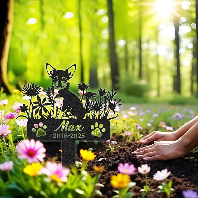 Personalized Pet Graves Marker Dog, Custom Pet Headstone, Waterproof Memorial Plaques for Outdoor, Pet Cemetery Markers Yard Decor, Memorial Garden Stakes, Dog Remembrance Gift Color08