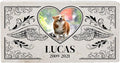 Personalized Pet Memorial with Keepsake Photo on Limestone - Headstones, Garden Stones, and Grave Markers for Dogs - Dog Memorial Stone, Pet Memorial Gifts - 12”x 6”x1.25" (B. Lucas Design)