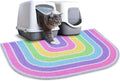 Unicorn Catcher Cat Litter Mat Quality Litter Box Mat Large Non-Slip Cat Litter Mat Litter Trapping Mat Soft Kitty Litter Mat Compatible Two Litter Boxes Cat Products Easy to Clean,Pink,L
