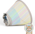 Supet Soft Cat Cone Collar to Stop Licking, Breathable Mesh Cone with Waterproof Liner Recovery Collar, for Kitten, Comfortable Elizabethan Alternative for Spay Neuter Grooming (L)