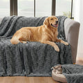 David's Home Large Dog Blankets Washable Pet Bed Cover, Soft Fluffy Fuzzy Cat Puppy Blanket with Premium 300GSM Fleece for Pet Kitten Doggy, Dark Grey, 50x60IN