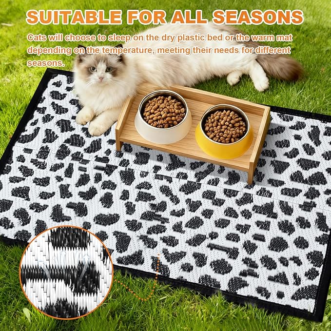 3x2 Feet Cat Bed Mats, Stain-Resistant, Washable and Easy to Clean, Reversible for Double-Sided Use, Convenient Design, Suitable for Both Outdoor and Indoor