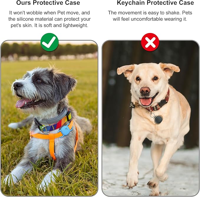 DDJ Cat Collar Case for Life360 Tile Sticker Tracker, 2-Pack Silicone Anti-Lost Protective Cover for Life 360 Tile Sticker Holder for Dog/Pet Collars, Durable, Easy Installation, Lightweight, Blue