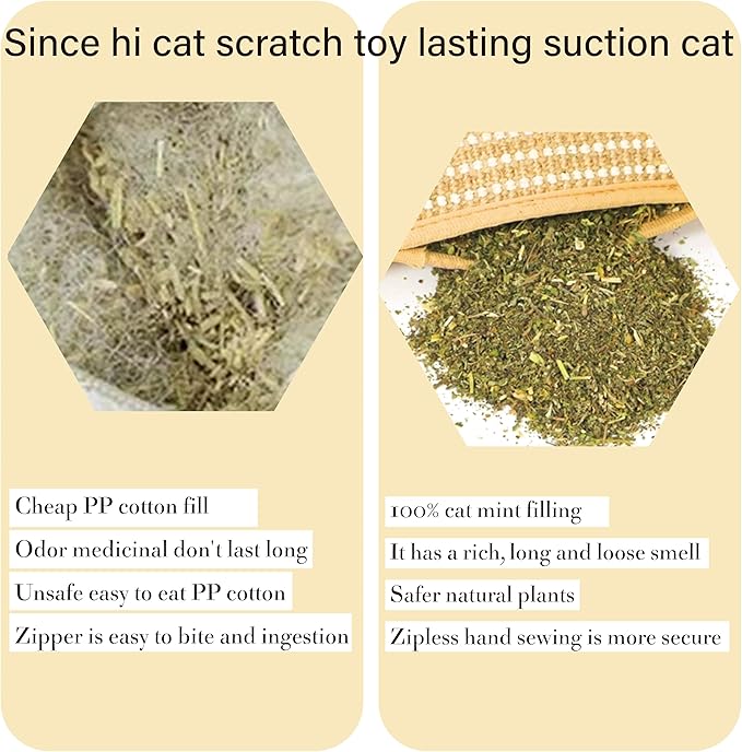 Catnip Toys, 2 Pack, Soft Sisal Material, Interactive Catnip Toys Contains 8000 mg of Organic Herbal Blend, Indoor Scratching, Chewing & Teething