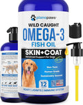 Omega 3 Fish Oil for Dogs - Better Than Salmon Oil - Dog Fish Oil Supplement to Reduce Shedding & Itching - Supports Joints, Brain, and Heart Health - Skin and Coat Supplement - Liquid Fish Oil