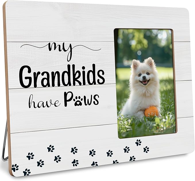 Dog Grandparents Picture Frame Gifts, Dog Grandma Gift, My Grandkids Have Paws Frames Fits 4x6 Photo