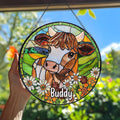 Custom Dog Portrait Art Suncatcher Stained Glass Remembrance Gift Farmhouse Decor Window Hanging Dog Cat Bereavement Keepsake Loss of Pet