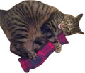 Refillable 15" Catnip Cat Kicker Toy Filled with 1 oz Canadian Catnip, Red Flannel