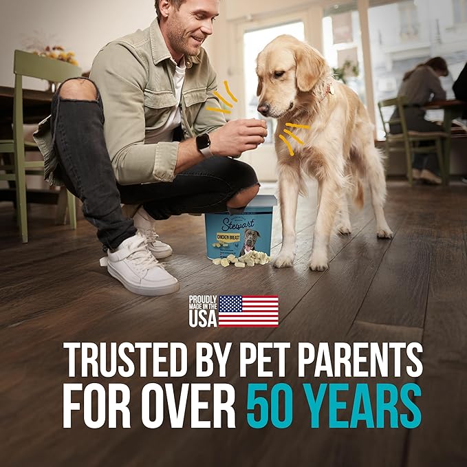Stewart 100% Chicken Breast Dog Treats, 11.5 oz Tub, ~215 Pieces, Freeze Dried Raw, Single Ingredient, 74% Protein Training Treats or Meal Topper, Grain Free, Gluten Free