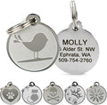 GoTags Playful, Custom Engraved Pet ID Tags, Solid Stainless Steel, Personalized Dog and Cat Pet ID with up to 4 Lines of Text, Cute, Durable and Long-Lasting