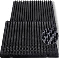 16 Pack Cat Repellent Outdoor Mat Cats Dogs Plastic Bendable Spiked Deterrent Training Repellent PET Mats with Spikes for Indoor Outdoor Supplies, 18.3 Square Feet, 16 x 13 Inch(Black)