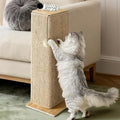 Wooden Couch Corner Cat Scratcher with Sisal Scratching Mat, Adjustable Couch Cat Scratch Protector with Adjustable Buckles, Couch Corner Protectors for Cats, Cat Scratch Furniture Protector for Sofa