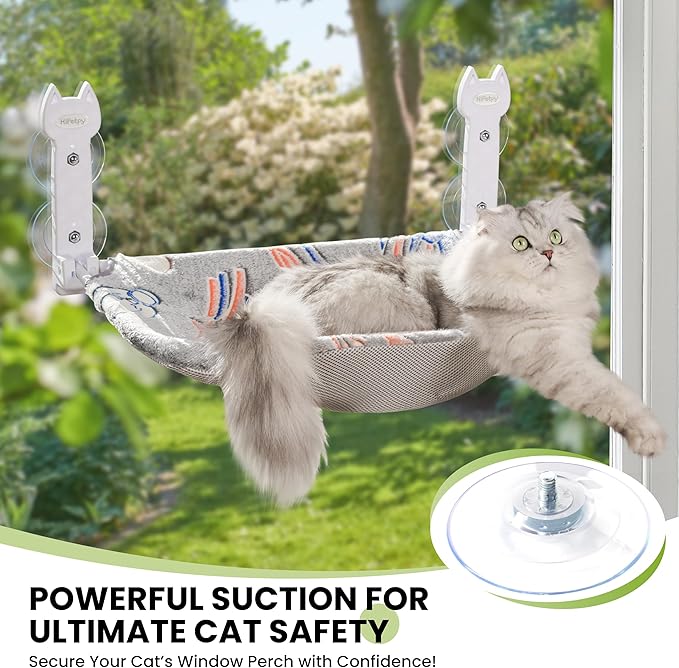 HiPetpy 4 Pack Cat Window Perch Suction Cups, Strong Adhesive Replacement PVC Suction Cups with Screws for Foldable & Cordless Cat Window Hammock Seat, Holds Up to 40 lbs