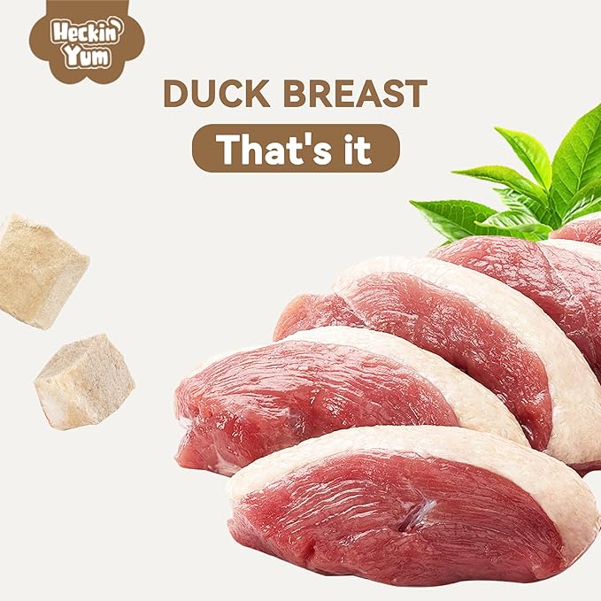 Freeze Dried Cat Treats, Single Ingredient Duck Bites Snacks for Cats & Dogs, Grain-Free High Protein Healthy Training Treats & Food Topper for Cats & Dogs, 1 oz