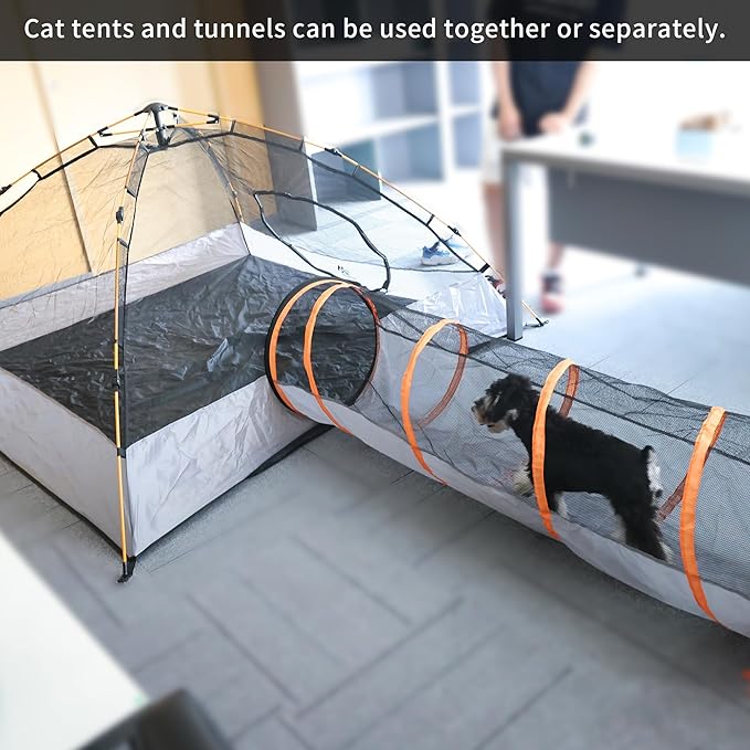 Elevon Extra-Large Pet Enclosure, Cat Tunnels Tents Suitable for Cats Dogs Rabbits, Indoor Outdoor Playpen Portable Exercise Tent with Carry Bag, 74" x 74"x 36"