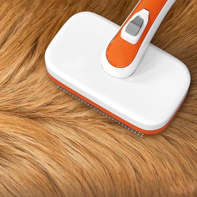 Self Cleaning Slicker Brush for Dogs Cats Deshedding Grooming Tool, Skin Friendly, Remove Loose fur Petfor Shedding Hair, Glides Naturally without Pulling