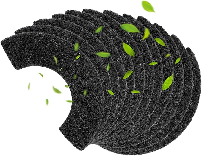 12 Pack 0.5 in Thickness Carbon Filters Compatible with Model 4, Cat Litter Box Filters Replacement to Absorb Odors Control Damp from Pets and Keep Home Fresh