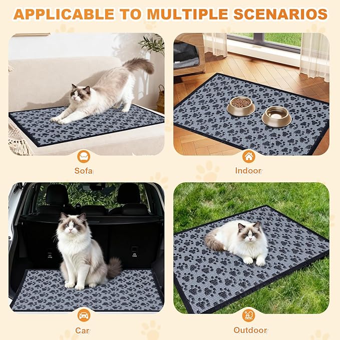 3x2 Feet Cat Bed Mats, Stain-Resistant, Washable and Easy to Clean, Reversible for Double-Sided Use, Convenient Design, Suitable for Both Outdoor and Indoor