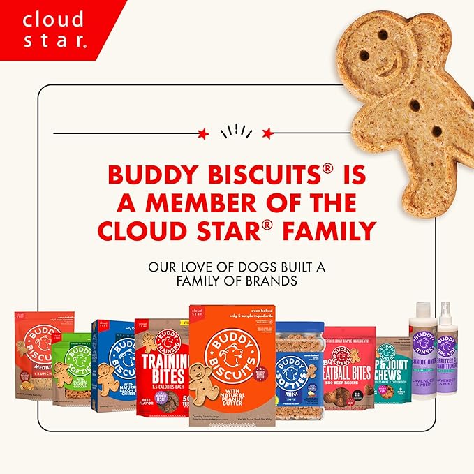 Buddy Biscuits 16 oz. Box of Crunchy Dog Treats Made with Bacon & Cheese