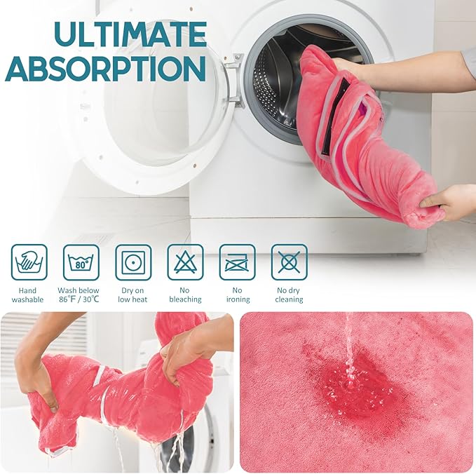 Avont Dog Bathrobe - Super Absorbent Pet Drying Towel Bath Robes After Bath Shower Swim Wet Walk for Puppies -Pink(XXL)