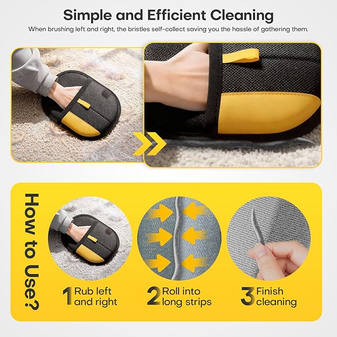 Morphcontainerpet Pet Hair Removal Gloves - Electrostatic Reusable for Cats & Dogs, Furniture, Carpet, Car Seats (1.2 oz) (2pcs)