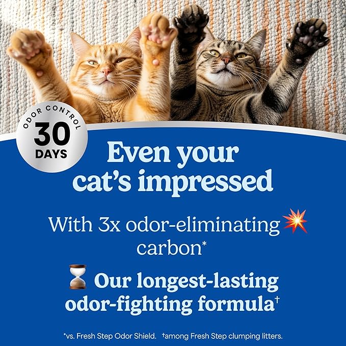Fresh Step Heavy Duty Odor Block Advanced Multi Cat Clumping Litter with Febreze, 17.5 lb (Package May Vary) (Pack of 3)