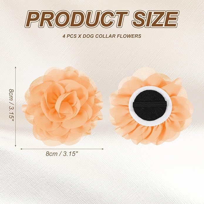 Dog Collar Flowers, Pet Flower Charms Soft Chiffon Cat Collar Bow Tie Floral Grooming Supplies, Intended for Dog