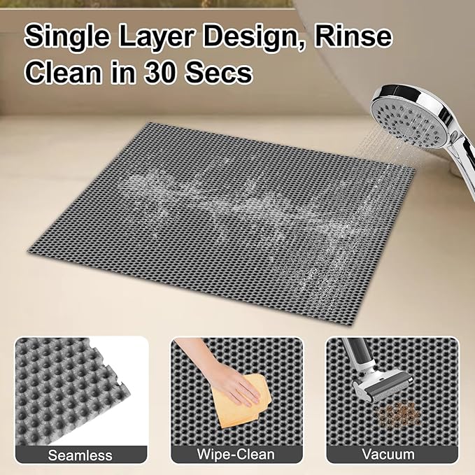 XL Extra Large Cat Litter Box Trapping Mat Honeycomb Tracking Catcher for Indoor Floor, Washable Waterproof Kitty Litter Tray Pads, Keep Your Home Easy Clean, Non Slip and Deodorizing 36x30 Inch
