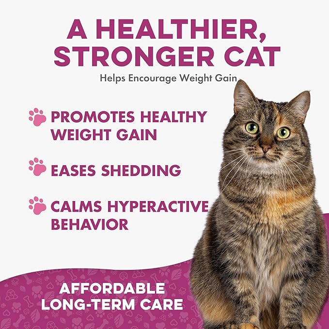 Cat Hyperthyroid & Gentle Weight Gain Support for Cats and Kittens - Natural Feline Thyroid Balance for All Ages in Odorless Easy to Use Tiny Pills That Improve Appetite, Coat & Energy (400 Pills)