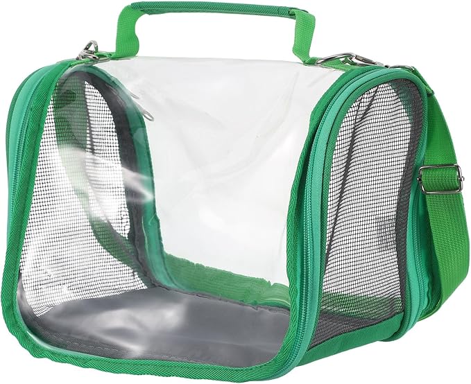 BESPORTBLE Portable Bird Carrier Cage for Small Birds and Parakeets, Lightweight Plastic Travel Cage with Carry Handle, Compact Green Travel Box for Outdoor Transport and Vet Visits