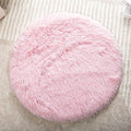 Round Plush Pet Mat Thin Style Pad Mat for Cats, Small Dogs, Rabbits, Guinea Pigs, Washable Soft Sofa mat, for Crate Cat Tree Tower Window Perch (Pink, Large (23.6inch) - 1pcs)