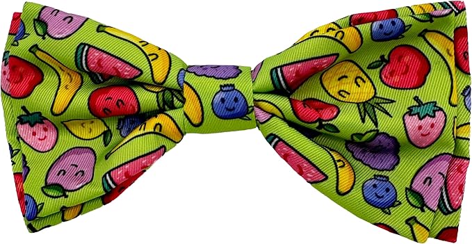 Huxley & Kent Pet Bow Tie for Dogs & Cats - Adjustable Hook & Loop Collar Accessory - Cute & Comfortable for Holidays & Celebrations - Tutti Fruity, Small