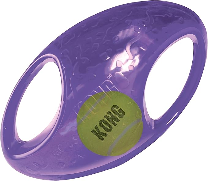 KONG Jumbler Football - Interactive Dog Toy for Dog & Puppy Playtime - Fetch Toy with Tennis Ball - Dog Supplies for Engaging Play (Large/Extra Large)