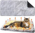 Drydiet 4 Pack Self Warming Cat Pad Self Heating Cat Mat Thick Faux Fur Plush Pet Bed Thermal Washable Dog Mat Anti Slip Bottom for Outdoor Indoor Pets(Grey,18" X 24")