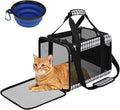 Soft Sided Cat Carrier for Large Cats Up to 20 Lbs, Collapsible Cat Bag Airline Approved with Upgrade Zipper Closures,17 * 12 * 12in Pet Travel Carrier for Small Dogs Puppy or 2 Kittens, Black