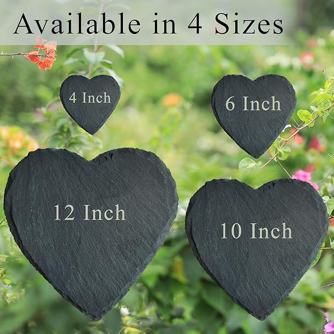 Personalized Pet Memorial Stone for Dogs and Cats | Custom Laser-Etched Weatherproof Garden Grave Marker | Natural Stone Bereavement Headstone Sympathy Gift | 4, 6, 10, or 12 Inch Heart or Circle Shape (A8)