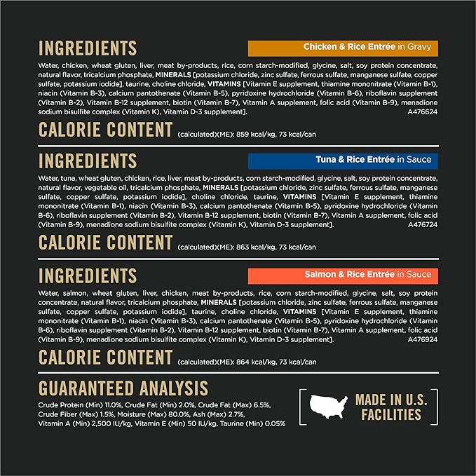 Purina Pro Plan Adult Weight Management Variety Pack Entrees in Gravy Wet Cat Food 3 Ounce (Pack of 24)