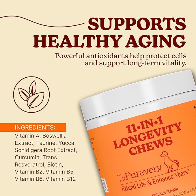 Dog Multivitamin Chews – 11-in-1 Daily Multivitamin for Dogs, Chicken Flavor with Flaxseed, Supports Immune System, Hip & Joint, Skin & Coat, Heart Health, Energy & Vitality, 60 Count