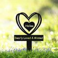 Personalized Hearts Memorial Stake Metal Pet Grave Marker Outdoors, Custom Pet Cat Dog Memorial Marker Grave Garden Sign with Stake, Customized Memorial Plaque Loss of Pet Remembrance Stake