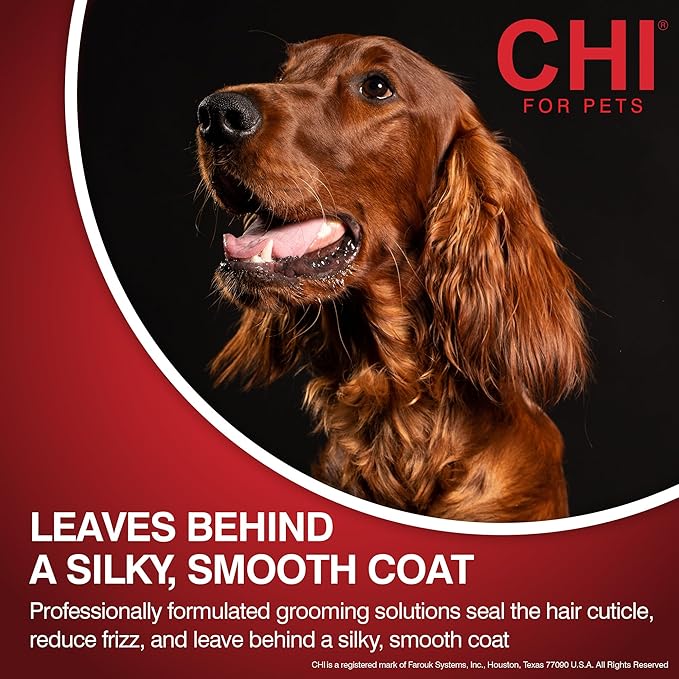 CHI for Dogs Oatmeal Dog Conditioner, pH Balanced Moisturizer for Dry Skin, Sulfate and Paraben Free, Ionic Technology Detangling for Smooth Coat, Dogs and Puppies 8 Weeks+, Made in the USA, 6 Fl Oz