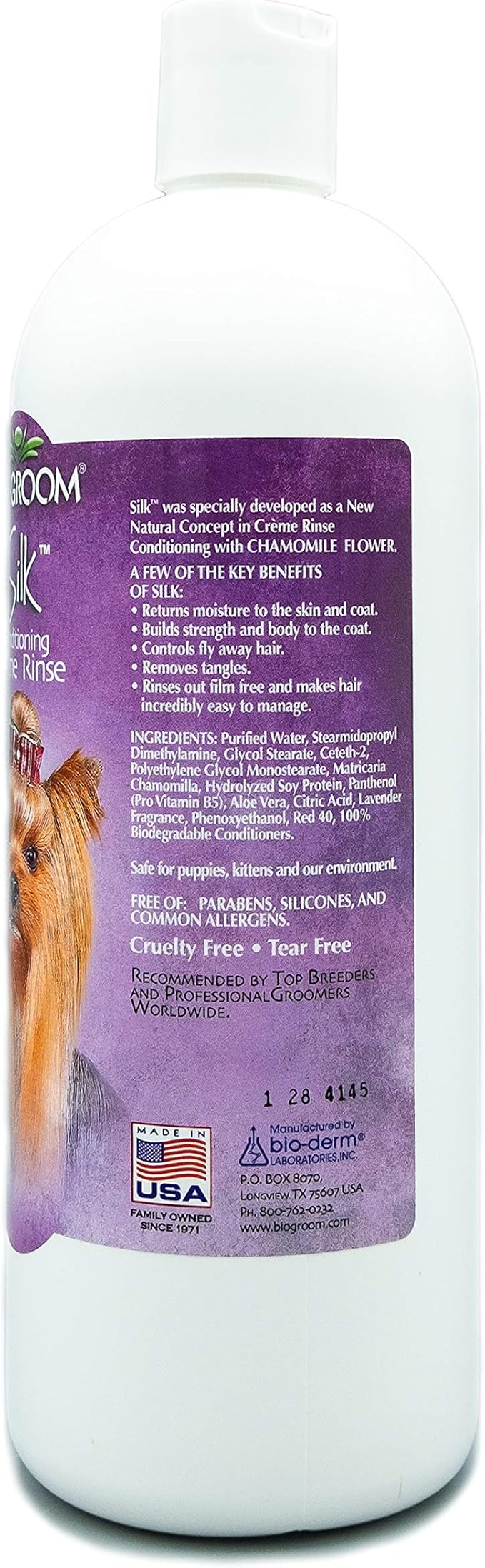 Bio-Groom Silk Creme Rinse Dog Conditioner - Conditioner for Dogs, Puppy Conditioner, Dog Conditioner Detangler, Dog Hair Conditioner - 32 Fl Oz 1-Pack