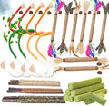 Cat Toys 24Pack Cats Grass Treat Catnip Toy with Silvervine for Indoor Kitten Toys Wood Kitty Chew Rope Grass Sticks for Teeth Cleaning Kitten Snack for Catnip Dental Care Self Play