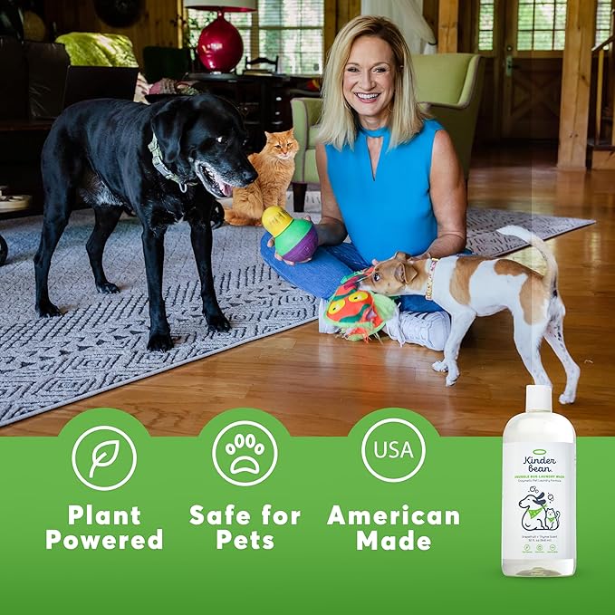 Dog and Cat Laundry Wash, 32 oz. Enzyme Formula Pet Laundry Detergent Removes Pet Odors, Cleans Stains from Cat Urine or Dog Urine, Safe Laundry Odor Eliminator for Bedding, Collars, Toys