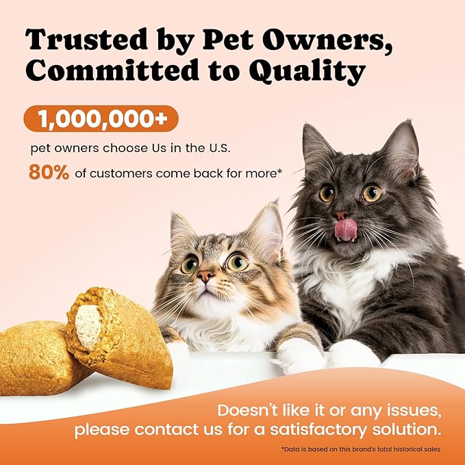 Cat Vitamin Treats with L-Lysine & Taurine – 12 Essential Vitamins & 5 Minerals, Cat Multivitamin Supplement for Immune, Joint & Skin Support, Daily Health Formula for Indoor & Senior Cats – 450 Chews