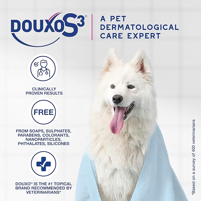 Douxo S3 Calm Shampoo, Contains 0.75% Ophytrium, Soothing, For Itchy, Irritated or Allergic Skin, For Dogs and Cats, 16.9 fl. oz. (500mL)