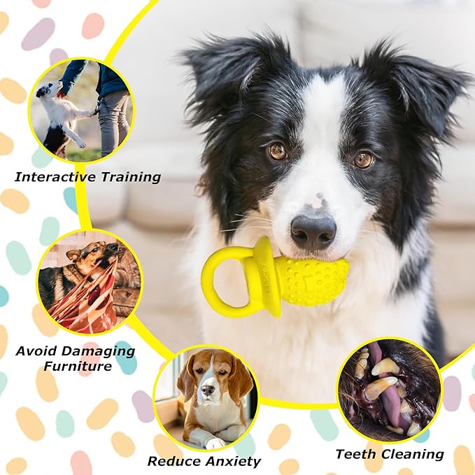 Latex Chew Dog Toys, Novelty Squeaky Pacifier Dog Toys for Teething Puppies, Mild Chewing Small, Medium, Large Dogs, Pet Dogs Supplies Newborn Puppy Gift