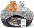 RINGTAIL Peekaboo Cat Cave - for Multiple & Large Cats Up to 30-45 lbs, Comfy Donut Cat Bed with 2 Soft Fluffy Fleece Cat Blankets, Scratch, Detachable & Washable Tunnel Bed (Dark Gray, Large)