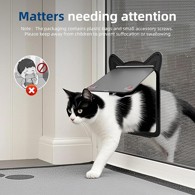 Pet Screen Door for Dogs & Cats - Heavy Duty Magnetic Lockable Flap, Inside Door 11.1x8.94inch, Easy Install for Sliding Glass/Patio Doors Screen, Scratch-Resistant & Security Latch (Size XL)