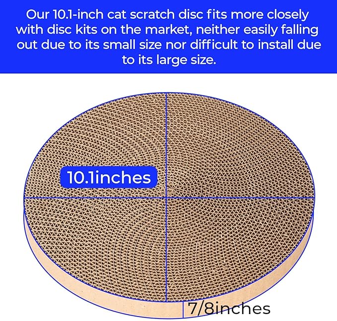 Round cat Scratcher Refill 10 inch Diameter 7/8 inch Thickness Scratcher Replacement Pads cat Scratching Board Circle Cat Cardboard Scratcher for Indoor Cats cat Scratch pad(5pcs)