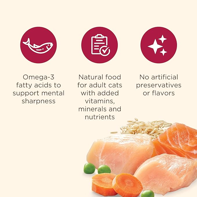 Nutrish Everyday Digestion Dry Cat Food, Chicken Brown Rice and Salmon Recipe with Peas and Carrots, 3 lb. Bag, (Pack of 4) (Rachael Ray)